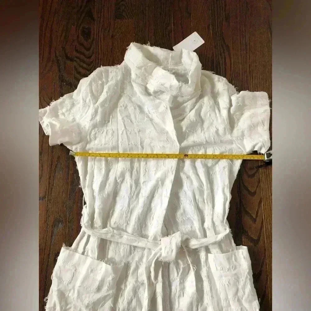 Corey Lynn Calter Women’s XS White Milly Cowl Neck Deep Pocket Midi Dress - NWT! - Picture 9 of 14